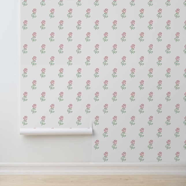 Red Roses, Pattern Of Roses, Flowers Wallpaper (Application)