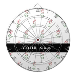 Red Roses, Pattern Of Roses, Your Name Dartboard
