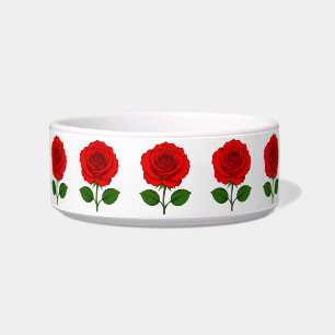Red Roses Pet Bowl