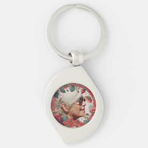 Red Roses PHOTO Memorial Keepsake Sentimental Key Ring