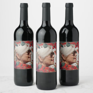 Red Roses PHOTO Memorial Keepsake Sentimental Wine Label