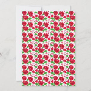 Red Roses Pink Hearts Happy Valentines Day Invitation