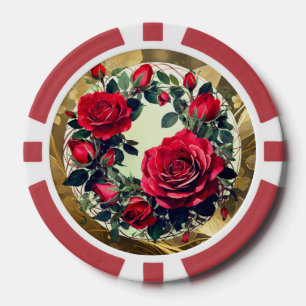 Red Roses Poker Chips