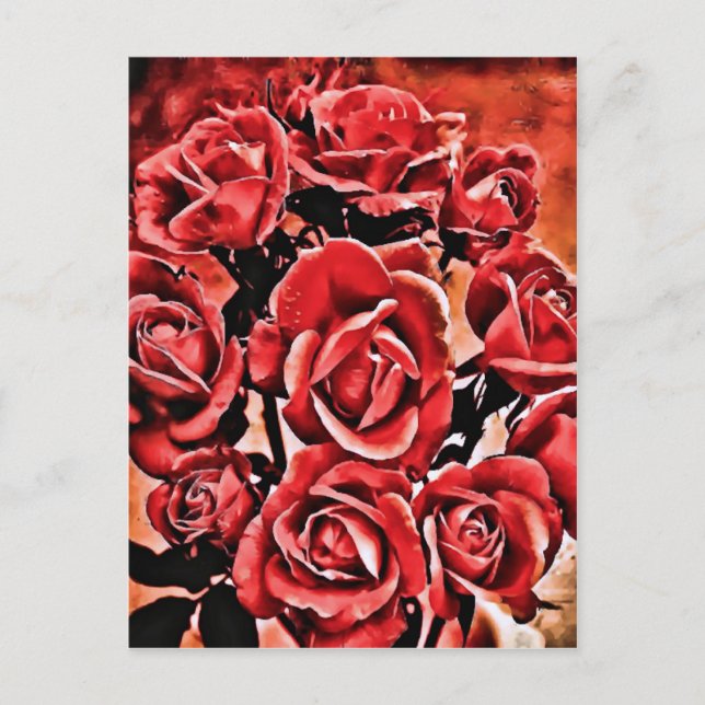 Red Roses Postcard (Front)