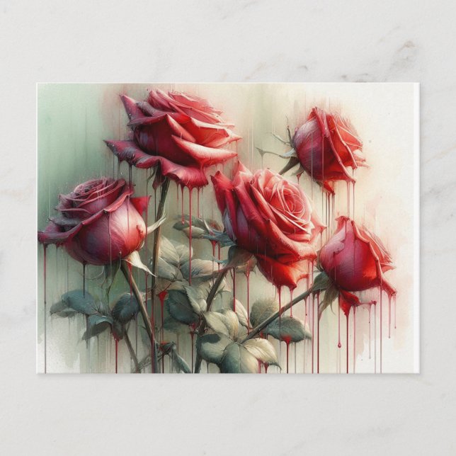 Red Roses,  Postcard (Front)