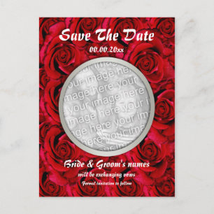 Red roses postcards template - customisable