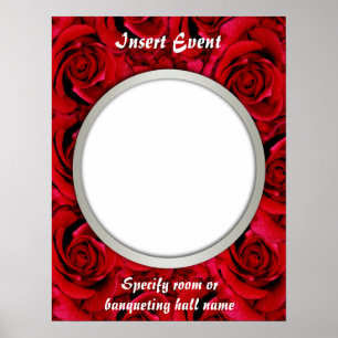 Red roses posters template - customisable