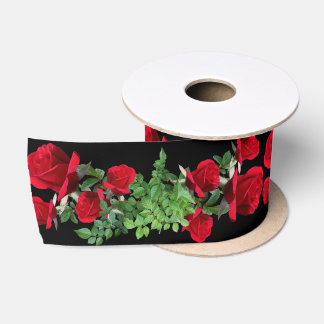Red Roses Real Flowers Wedding Ribbon Satin Ribbon