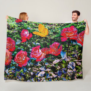 Red Roses Red Roses Fleece Blanket