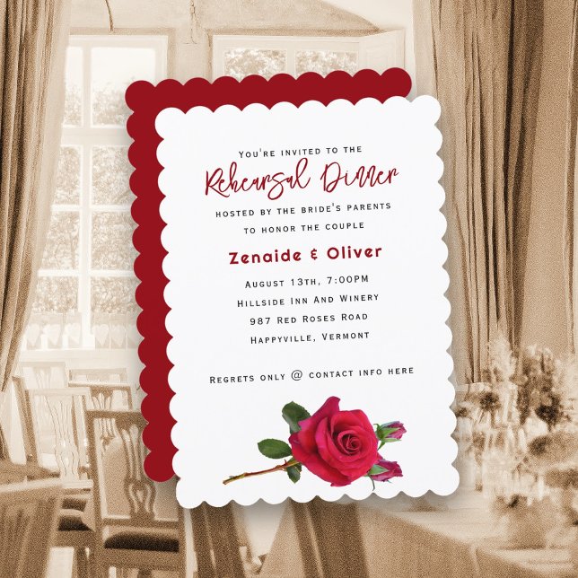 Red Roses Rehearsal Dinner Invitation (Creator Uploaded)