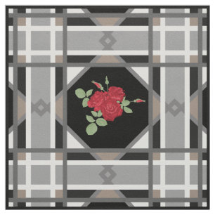 Red roses , retro fabric