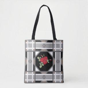 Red roses , retro tote bag