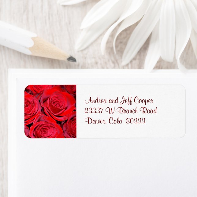 Red Roses Return Address Label (Insitu)
