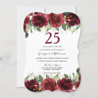 Red Roses Romantic 25th Wedding Anniversary