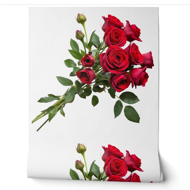 Red Roses Romantic Beautiful Wallpaper (Unrolling)