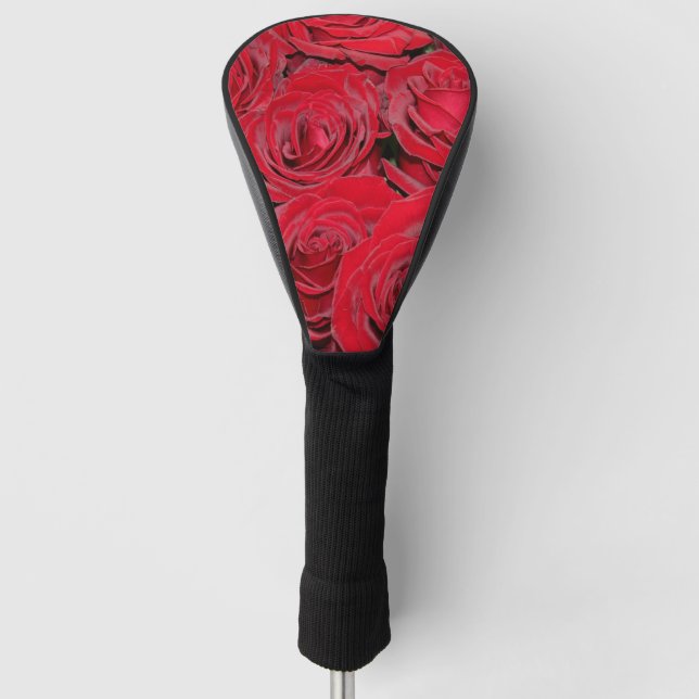 Red Roses Romantic Flowers Floral Golf Head Cover (Front)
