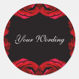 Red roses romantic sticker (customise wording)