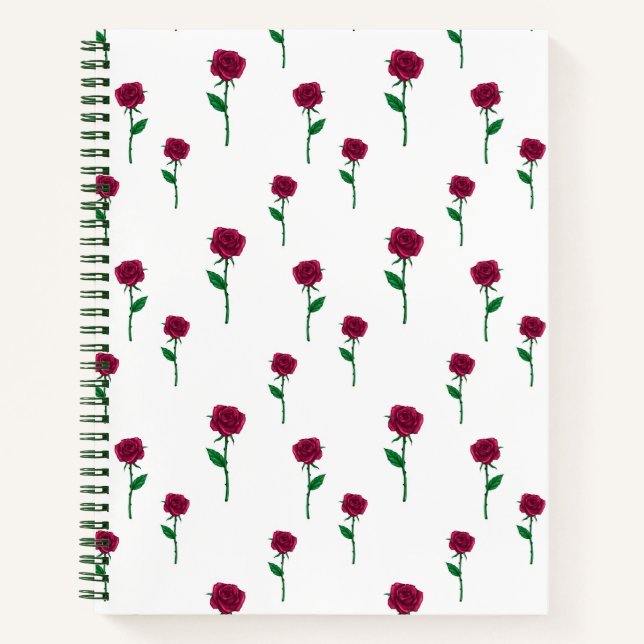 Red roses romantic Valentine's Day pattern Notebook (Front)
