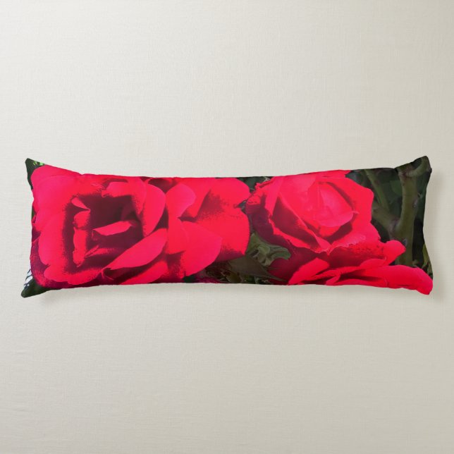 Red Roses Rosarium Body Cushion (Front)