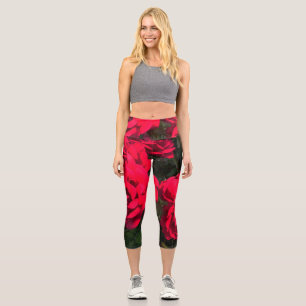 Red Roses Rosarium Leggings