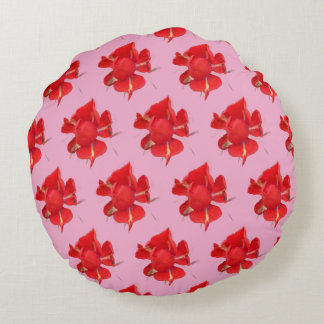 Red Roses, Round Cushion