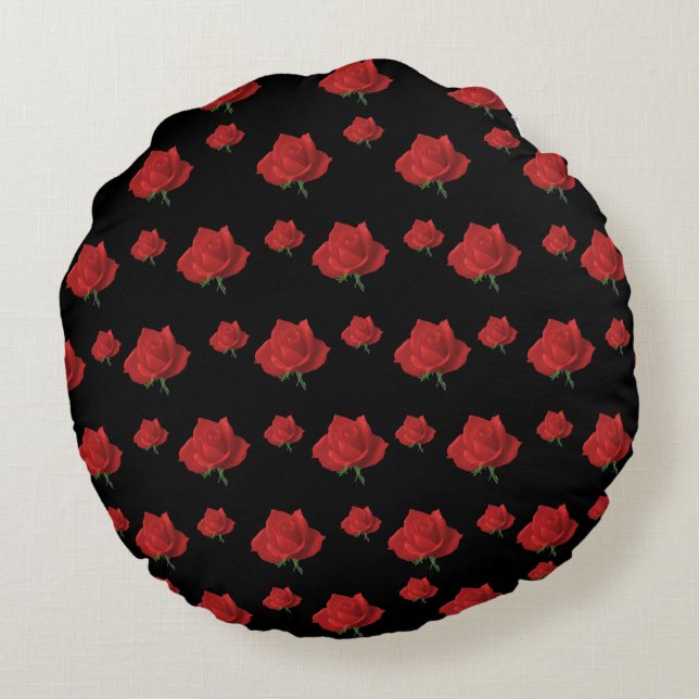 Red Roses Round Cushion (Back)