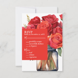 Red Roses RSVP Response Card