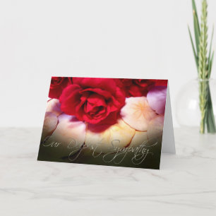 Red Roses Sand Dollars Deepest Sympathy Card