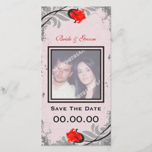 Red Roses Save The Date Photo Card
