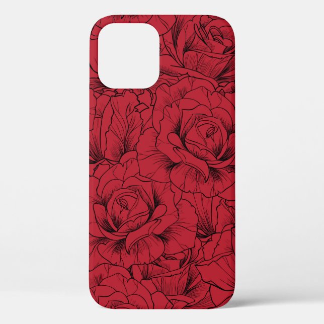 red roses seamless pattern  Case-Mate iPhone case (Back)