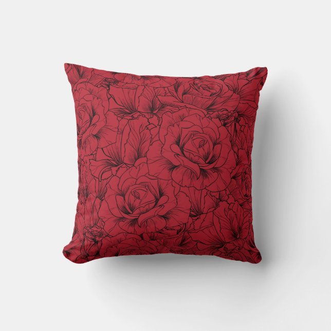 red roses seamless pattern  cushion (Front)