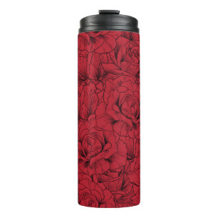 red roses seamless pattern thermal tumbler