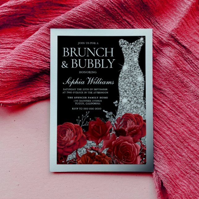 Red Roses & Silver Foil Black Bridal Shower (Creator Uploaded)