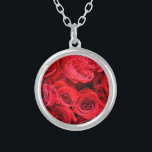 Red Roses Silver Plated Necklace<br><div class="desc">A romantic design featuring an elegant bouquet of red roses.</div>