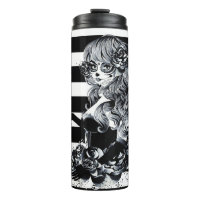 Red Roses & Skulls Grey Black Floral Gothic