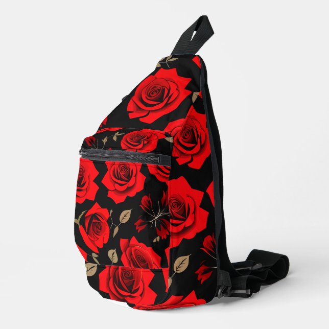 Red roses sling bag (Right Corner)