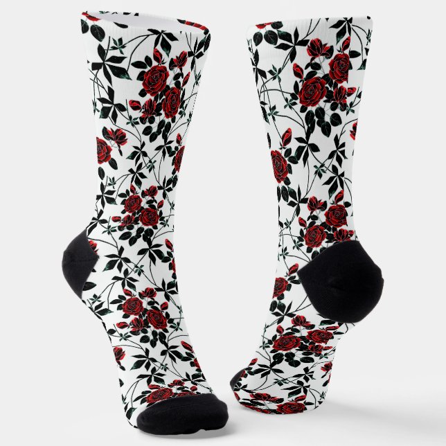 Red roses . socks (Angled)