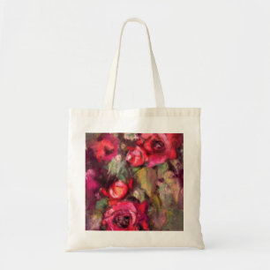 Red Roses - Spring - Abstract Original Painting Tote Bag