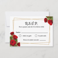 Red Roses Square Frame Spanish Wedding