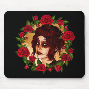 Red Roses Sugar Doll Mouse Mat