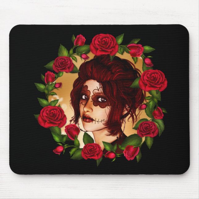 Red Roses Sugar Doll Mouse Mat (Front)