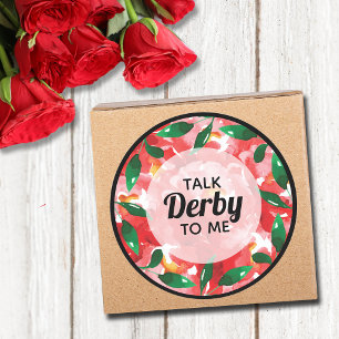 Red Roses Talk Derby to Me Classic Round Sticker