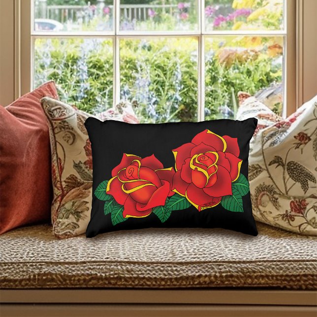 Red Roses Tattoo  Decorative Cushion (Creator Uploaded)