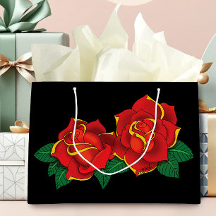 Red Roses Tattoo Large Gift Bag