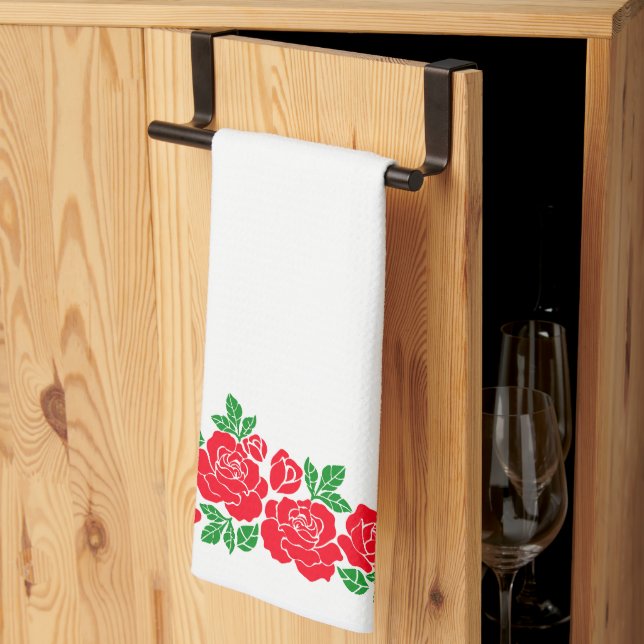 Red Roses Tea Towel (Thirds Fold)