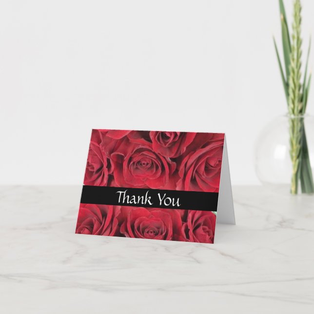 Red Roses Thank You Card (Front)