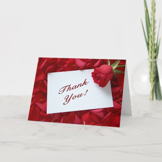 Red Roses Thank You Card (Front)