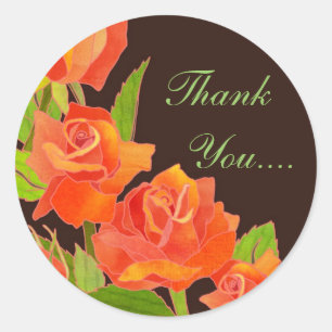 Red Roses Thank You Sticker