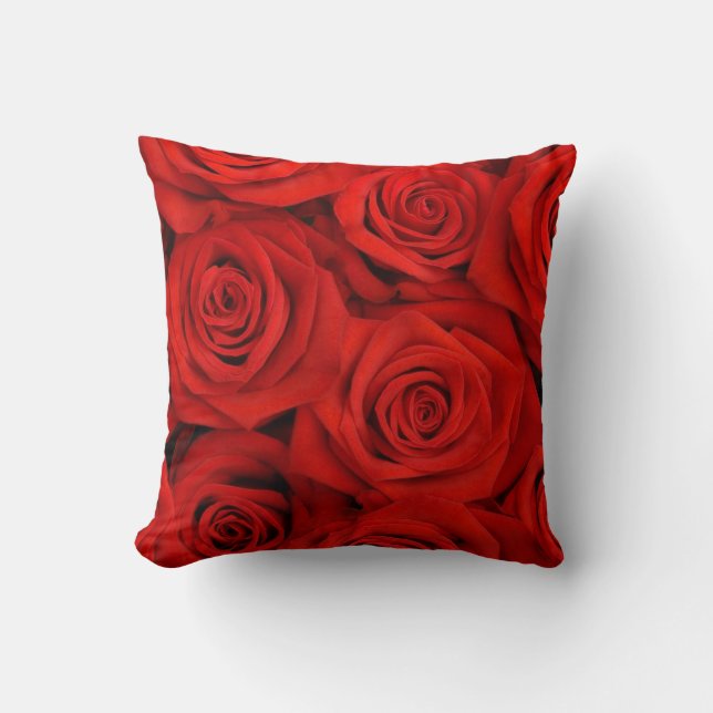Red Roses Throw Pillow (Front)