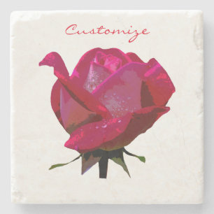 red roses Thunder_Cove Stone Coaster
